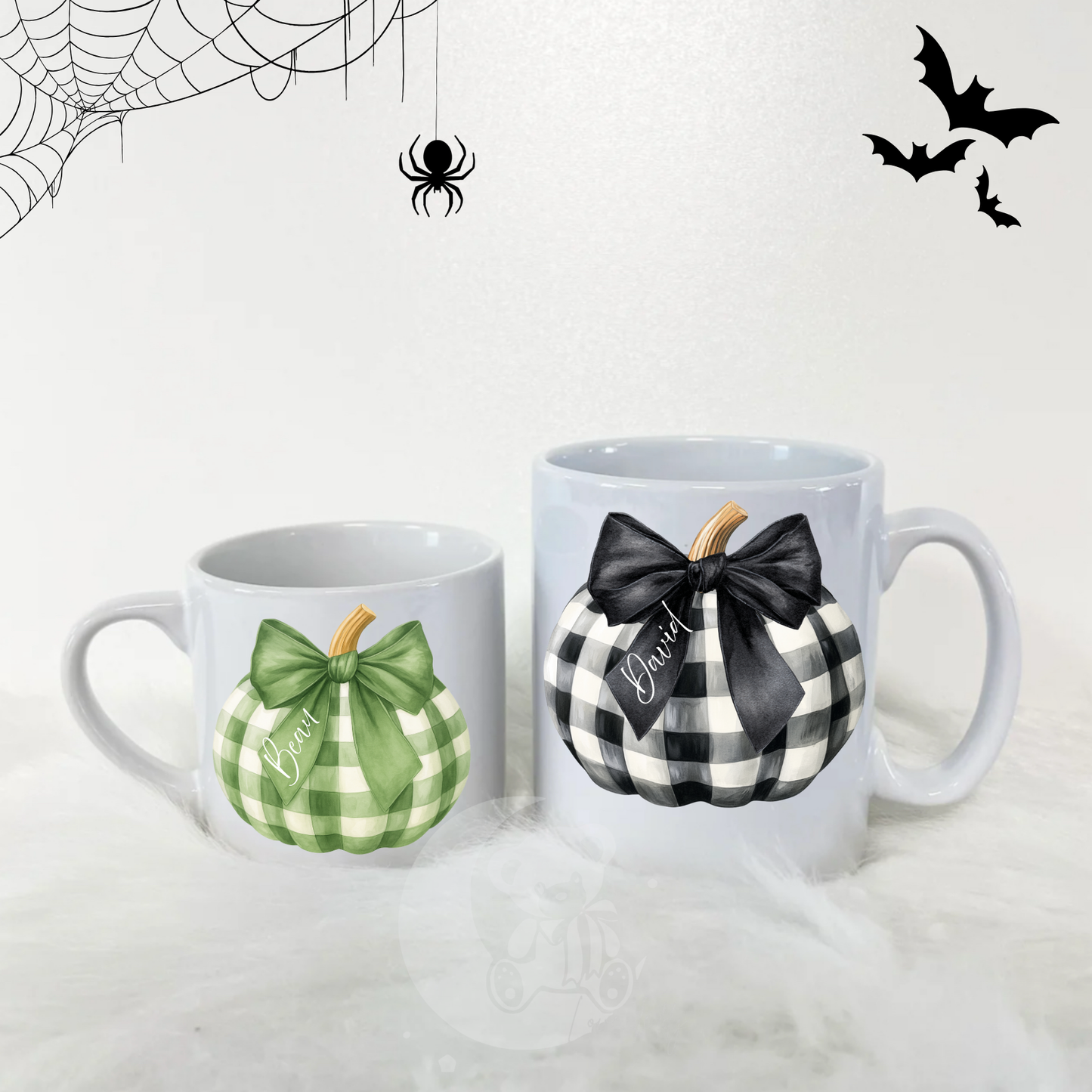 Halloween Gingham Pumpkin Mug - Adult & Child