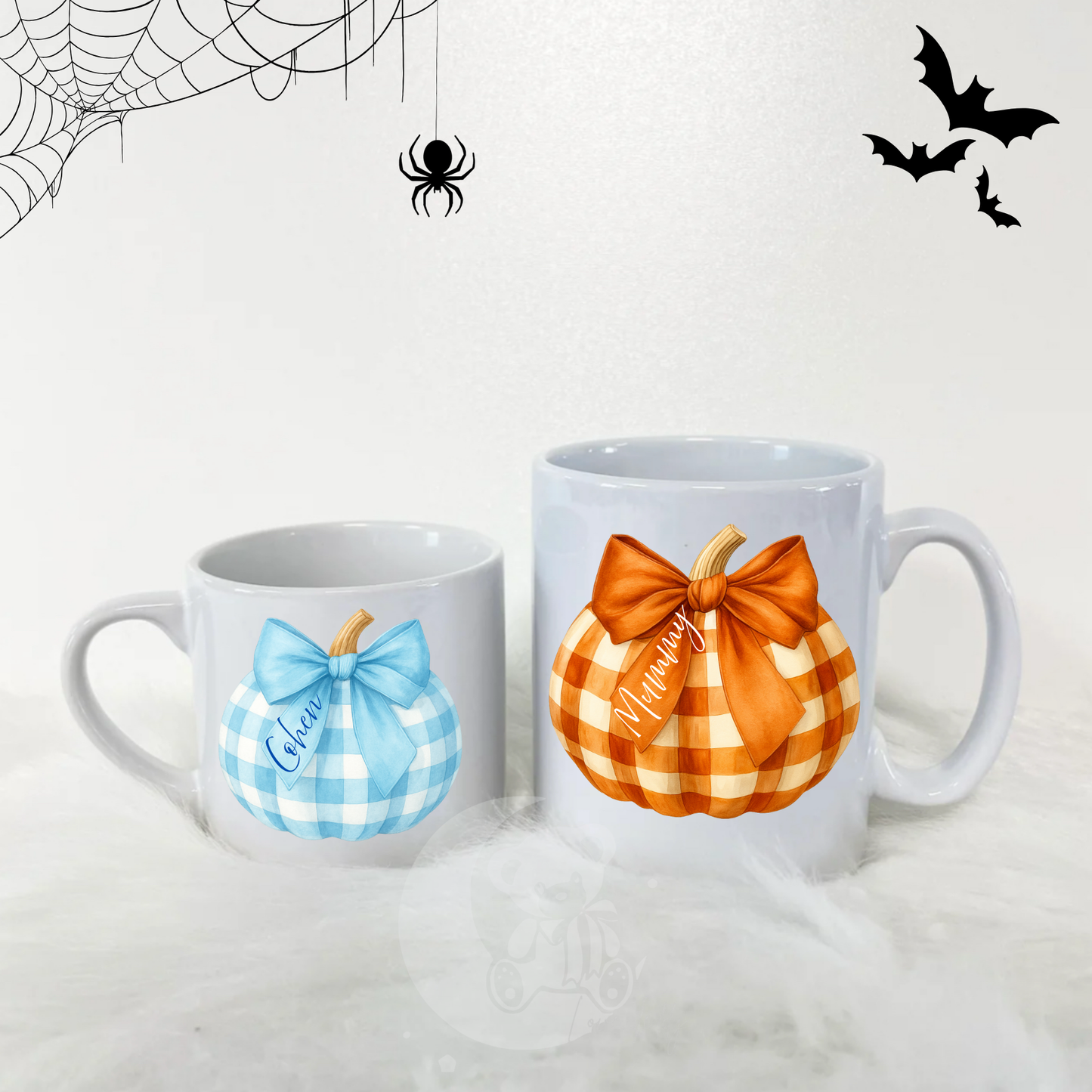 Halloween Gingham Pumpkin Mug - Adult & Child