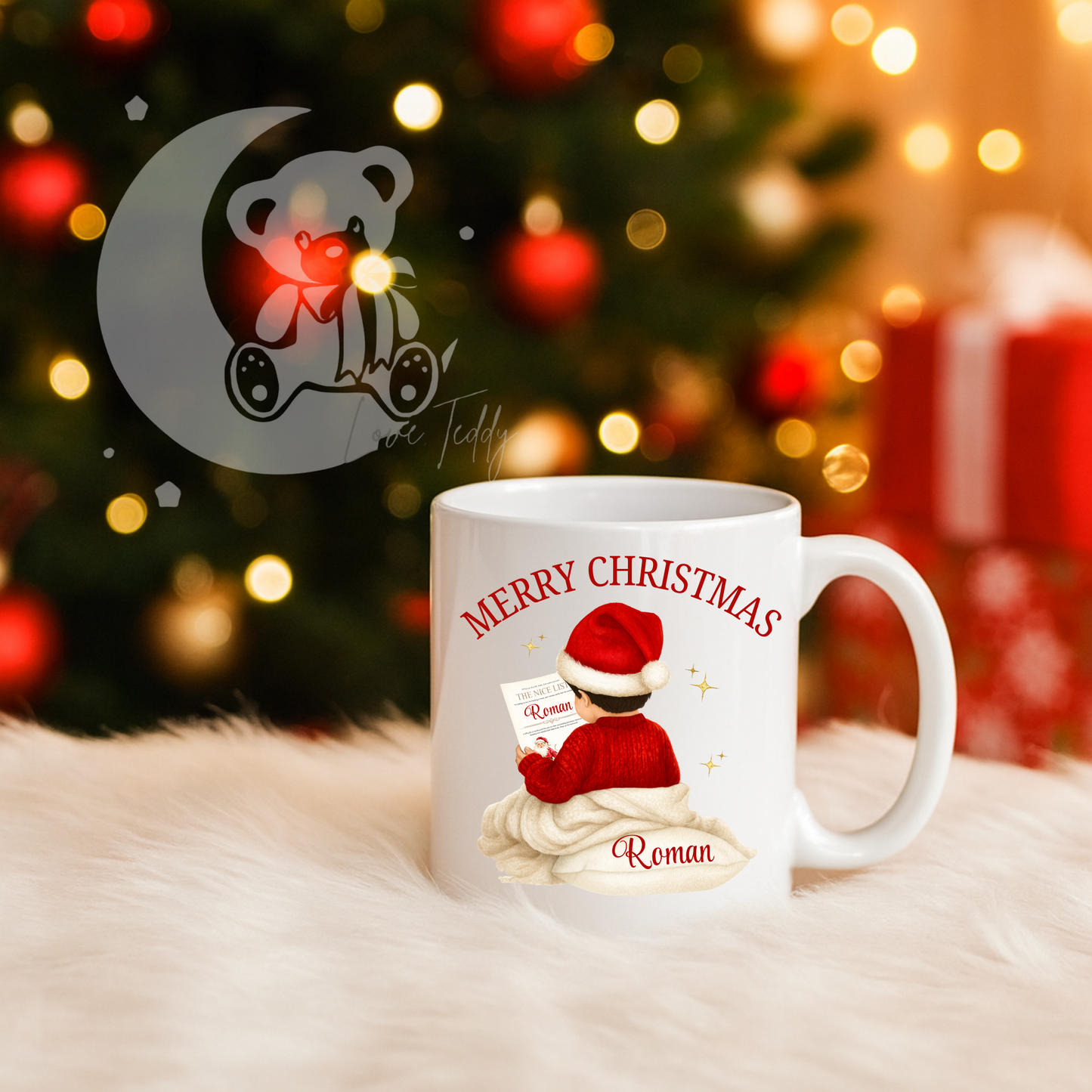 Personalised The Nice List Christmas Mug - Boys.