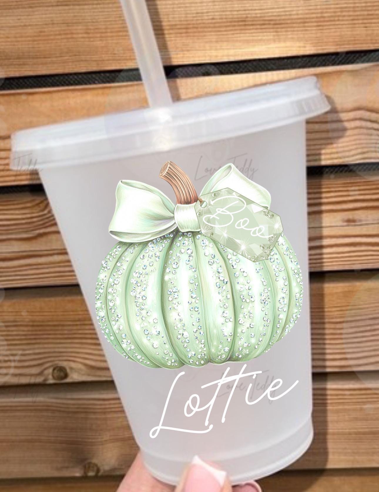 Halloween pumpkin cute girly bow tag frosted cup with straw tumbler kids 16oz boo basket gift personalised autumn reusable