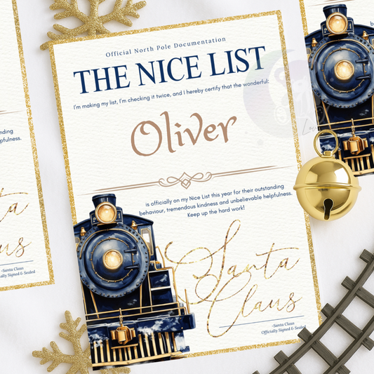 Polar Express Train The Nice List Christmas Letter From Santa Blue