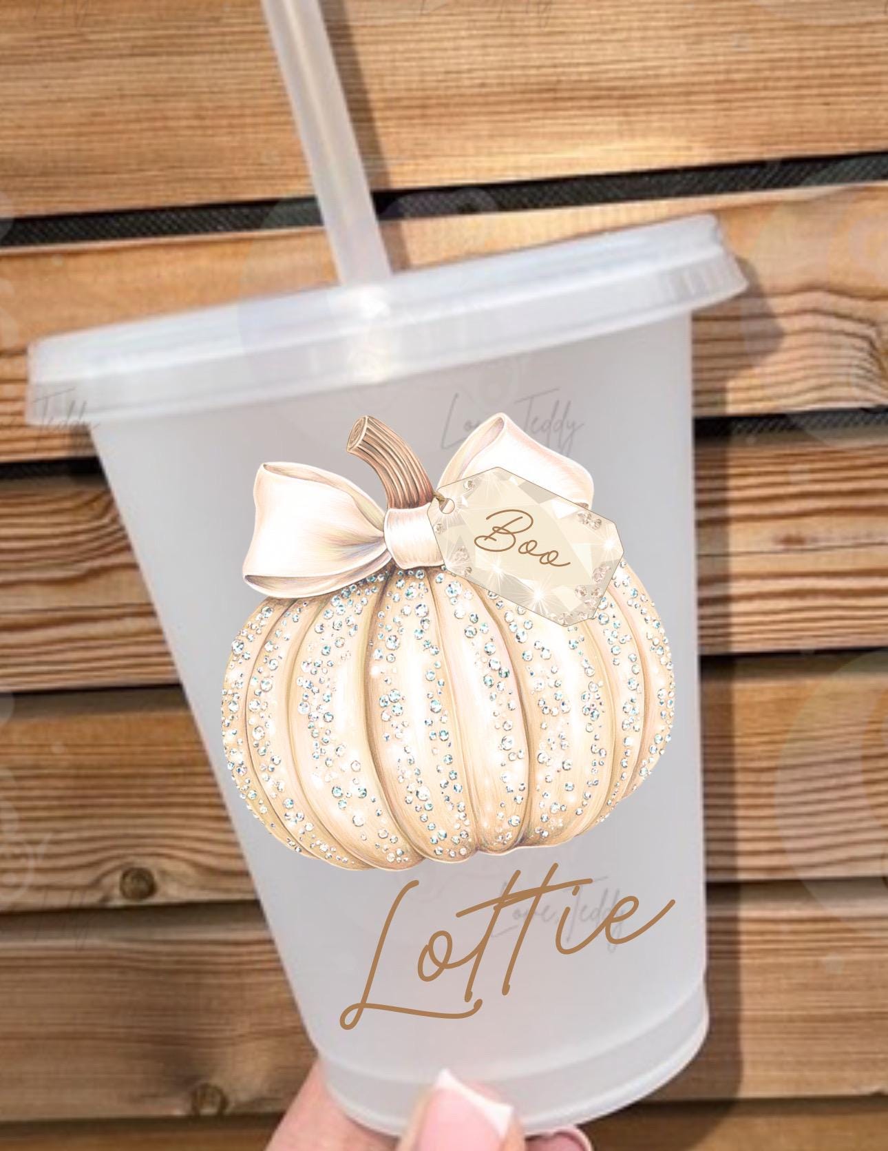 Halloween pumpkin cute girly bow tag frosted cup with straw tumbler kids 16oz boo basket gift personalised autumn reusable