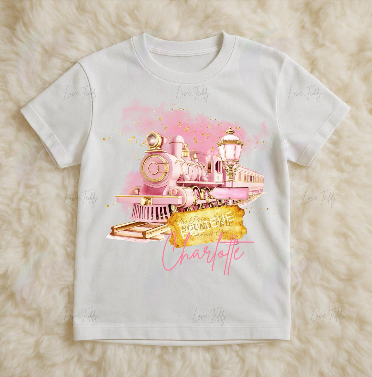 Christmas Polar Express Train Golden Ticket T-shirt - Oink