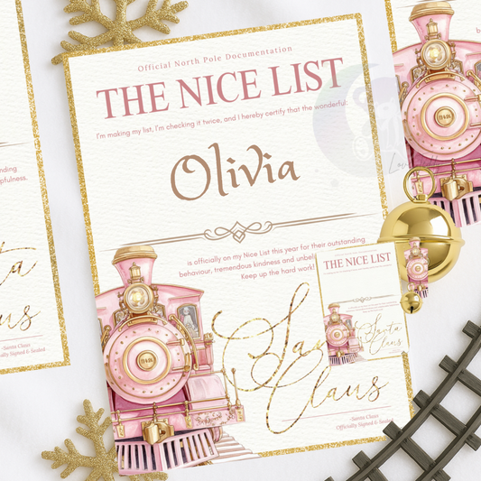 Polar Express Train The Nice List Christmas Letter From Santa Pink