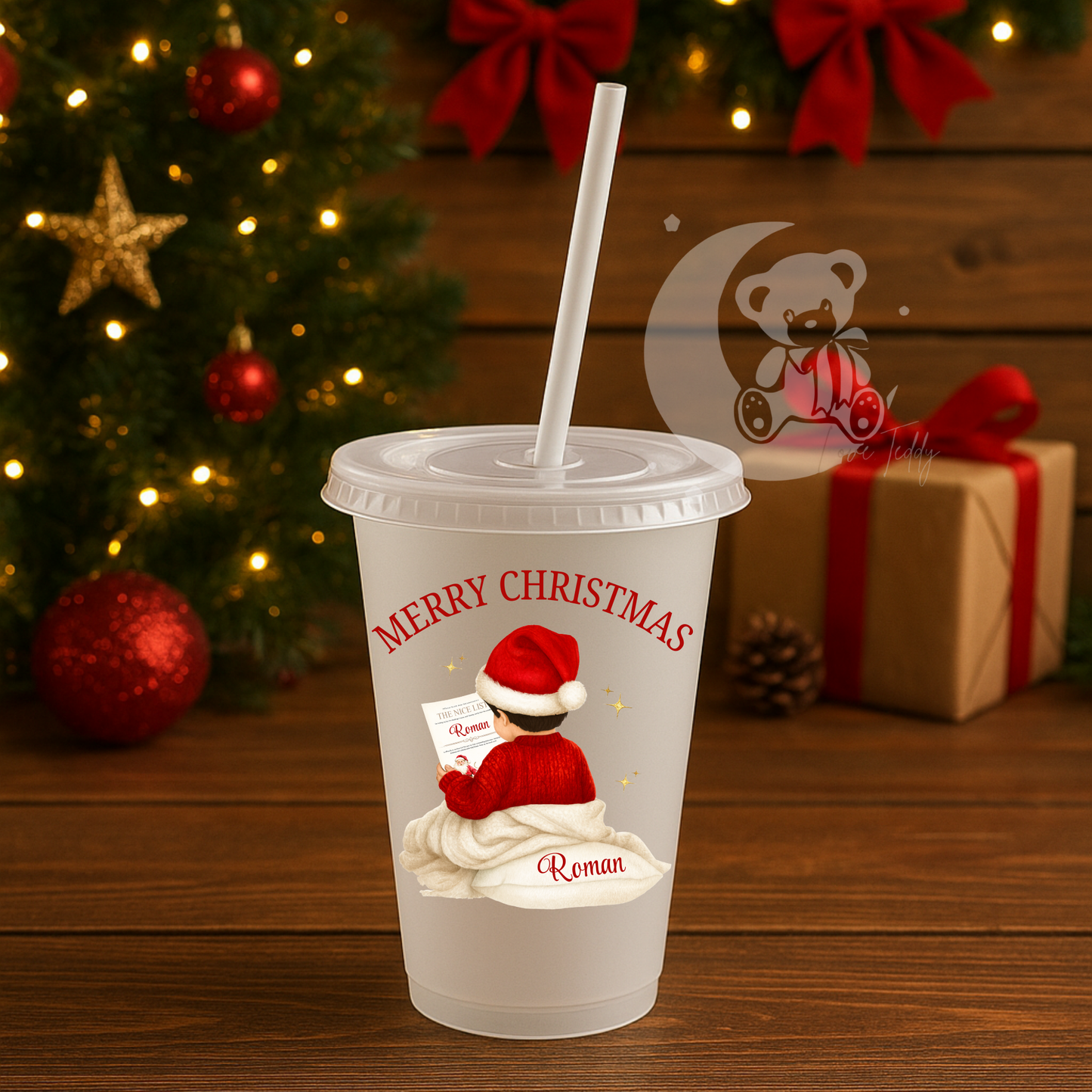 Personalised The Nice List Christmas Cold Frosted Cup - Boys.