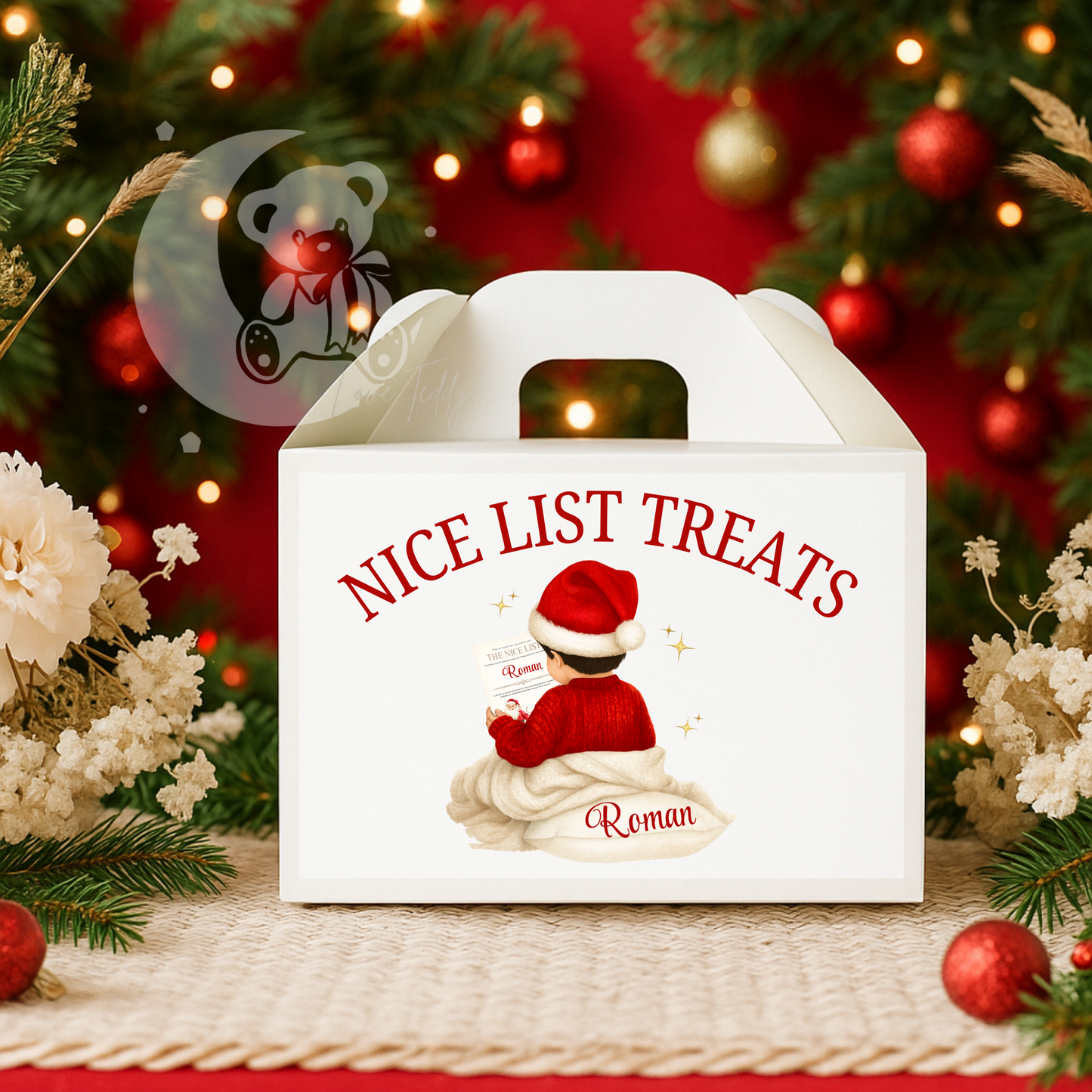 Personalised The Nice List Christmas Treat Box - Boys.