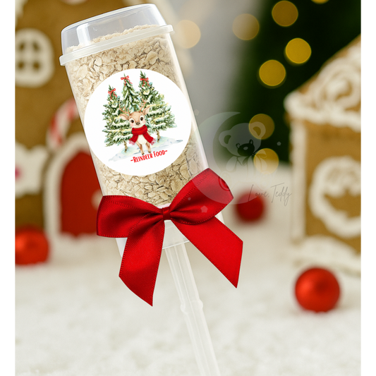 Magical Reindeer Food Christmas Push Popper Red Bow