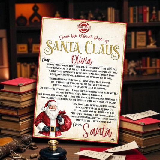 Santa Claus Letter / Letter From Santa with envelope and solvent wax design sticker