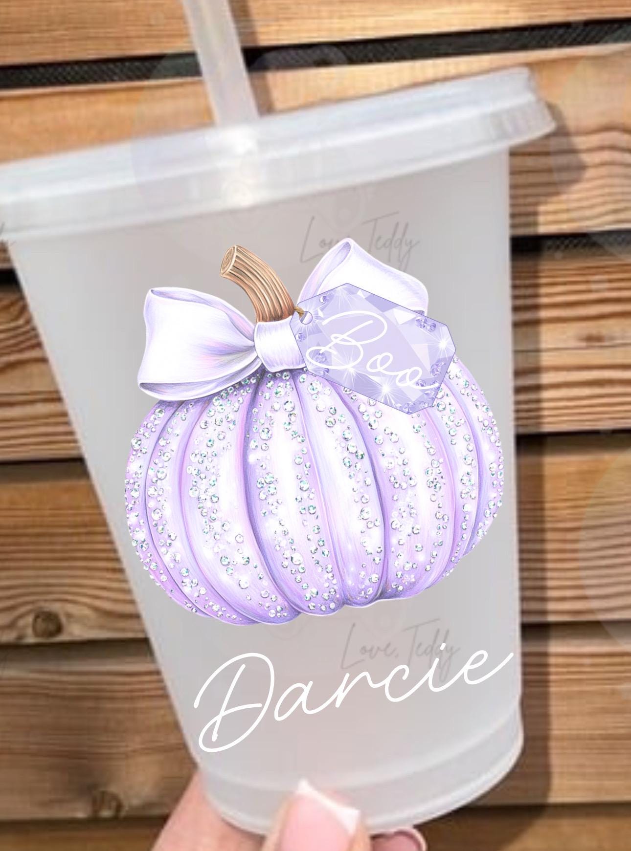 Halloween pumpkin cute girly bow tag frosted cup with straw tumbler kids 16oz boo basket gift personalised autumn reusable